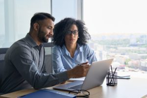 Business partners working together in an office